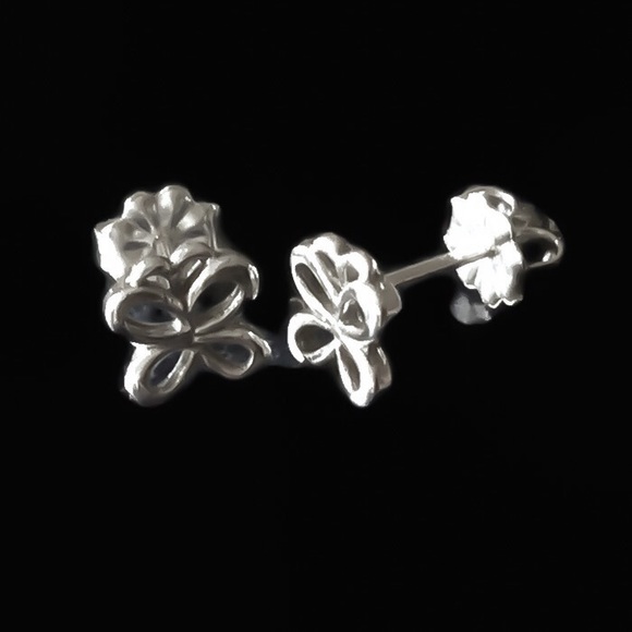 925 Sterling Silver Tiny Butterfly Stud Earrings - Picture 6 of 9